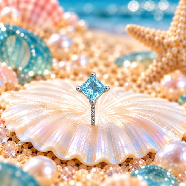 Ocean Blue Starlight Pearl Mount - Edison