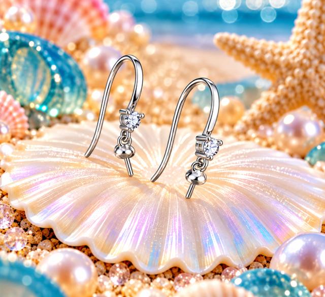 Ocean Sparkle Pearl Mount Earrings
