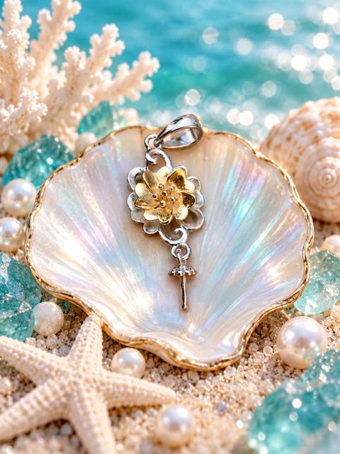 Golden Blossom Pearl Pendant