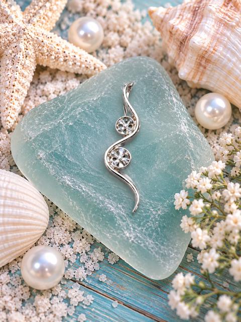 Ocean Swirl Double Pearl Pendant