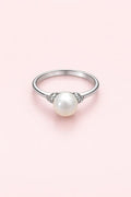 White Pearl Ring size 8