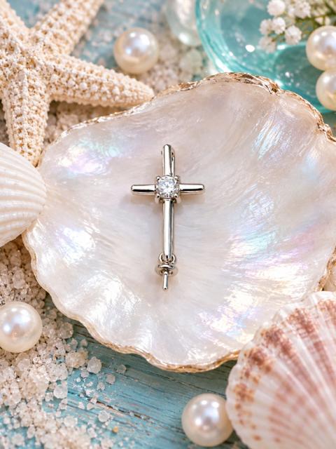 Guiding Light Cross Pearl Pendant