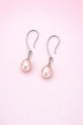 Single Pearl Earrings - Light pink