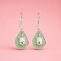 Turtle and Acrylic Sea Glass Earrings