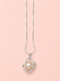 Celestial Button Pearl Pendant and Necklace