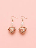 Rose Gold Heart Cage Earrings