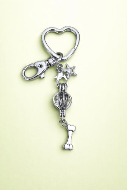 Pearl Cage Key Chain - Dog Bone