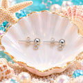 Pearl Drop Connector Stud Earrings