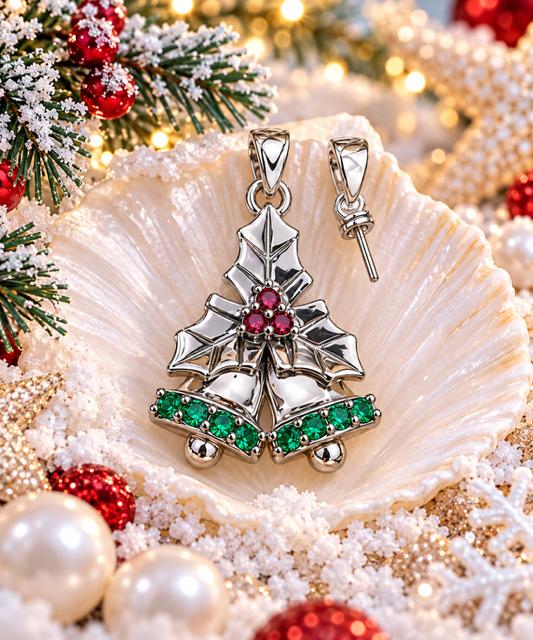 Holly Jingle Bells Pearl Charm/Pendant