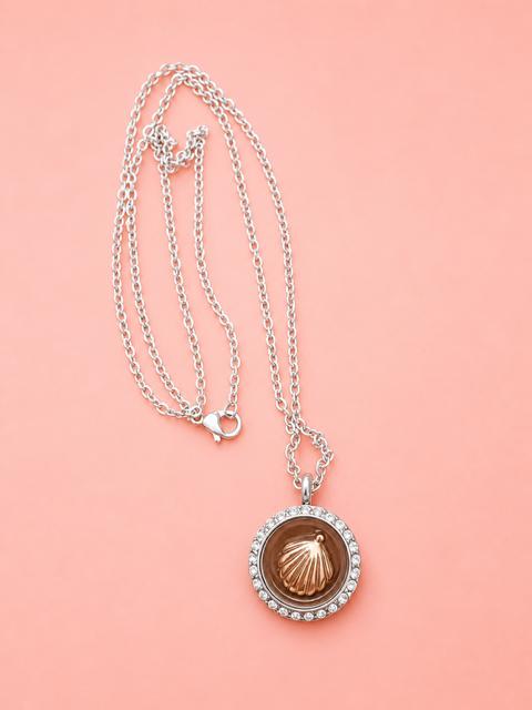 Small Round Hollow Pendant Necklace