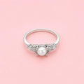 White Pearl Ring size 6