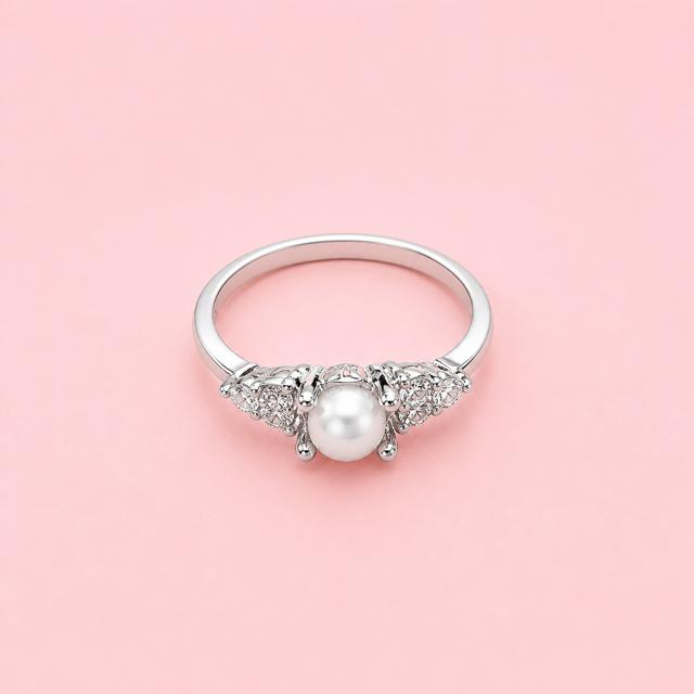White Pearl Ring size 6