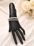 White Pearl Double Bracelet