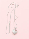 White Button Pearl Pendant and Chain (Copy)